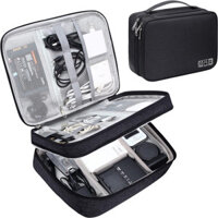 Mới Ba Lớp Túi Bảo Quản Điện Tử Màu Trơn cation Chống Thấm Nước Kỹ Thuật Số Bao Di Động Đĩa Cứng USB Cáp Dữ Liệu Tổ Chức Túi