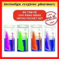 Mới - Bộ Bàn Chải Kẽ Vệ Sinh Răng Miệng CPS Ortho Pocket Set Thụy Sĩ Chỉnh Nha Mắc Cài kèm sáp làm sạch Kẽ Răng
