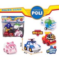 [Mới] Bộ đồ chơi xe poli 4 xe