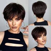 Mới Bộ Tóc Giả Ngắn Mái Ngang Thời Trang Dành Cho Nữ