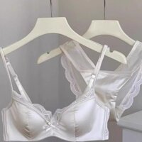 Mới Cao Cấp Satin Quần Lót Nữ Lớn Ngực Nhỏ Mỏng Top Hỗ Trợ Chống Chảy Máu Vòng Thép Mềm Bộ Áo Ngực