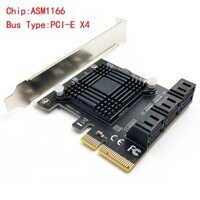 Mới card Mở Rộng 6 Cổng sata 3.0 6gbps pci-E 500mb asm1166 chip Cho ipfs mining