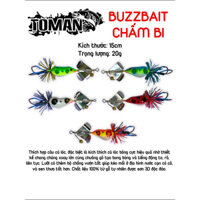 Mồi câu lure cá lóc bông mồi BUZZBAIT CHẤM BI TOMAN 15cm 20g Action mạnh