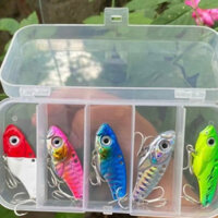 Mồi câu Lure cá sắt R45. Combo hộp mồi câu Lure gồm 5 con mồi cá sắt sơn bóng chống mài mòn 5123klh888