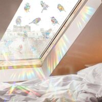 Mới Cầu Vồng Lăng Kính Miếng Dán Mặt Trời Bắt Tĩnh Điện Miếng Dán Kính Windows Miếng Dán Xe Hơi Keo Trong Suốt Không Có Laser