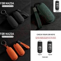 Mới Chất Lượng Cao 3D Da lộn Da Bảo Vệ Vỏ Chìa Khóa Dành Cho Xe Mazda 2 3 5 6 2017 Cx-4 Cx-5 Cx-7 Cx-9 Cx-3 Cx 5 2 Nút Móc Khóa Móc Khóa Hộp Đựng Chìa Khóa
