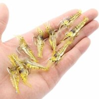 Mồi Chất Lượng Cao Mô Phỏng 4cm Cỏ Nhỏ Tôm Dạ Quang Có Móc Tôm Upside-Mouth Bass Pass Giết Biển Câu Cá Nước Ngọt Mồi Mềm Forcing
