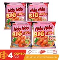 [Mới] Combo 4 gói mì hảo hảo BIG 100gr Tôm chua cay Acecook