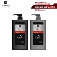 [MỚI] Combo Dầu gội và Sữa tắm cao cấp Romano Vip Passion mạnh mẽ bí ẩn 650g/chai