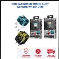 💥Mới 💥Củ sạc nhanh 20w trong suốt Wekome WK WP-U149 2 cổng sạc USB/TYPE C hỗ trợ sạc nhanh BH 12 tháng