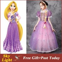 Mới Đầm Công Chúa Tóc Dài Hóa Trang rapunzel Cho Bé Gái