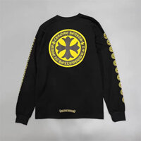 Mới đầu thu thủy triều thương hiệu Ins nam nữ cặp đôi áo thun dài tay tiếng Phạn in chữ thập dáng rộng os triều