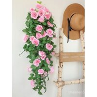 Mới dây hoa hồng nhân tạo hoa giả treo cây nhện giỏ nhựa trang trí dây hoa treo tường cây xanh trong nhà phòng khách