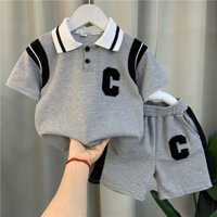 Mới Đến Quần Áo Phù Hợp Với Mùa Hè Trẻ Em Bé Trai Bé Gái Nhân Quả Áo Polo Quần Short 2 Cái / bộ Trẻ Em Tập Đi Quần Áo Trẻ Sơ Sinh Áo Khoác Ngoài