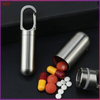 Mới Di Động Mini Inox Kín Viên Thuốc Chống Thấm Nước Hộp Cắm Trại Sơ Cứu Mặt Dây Chuyền Du Lịch Ngoài Trời Di Động Thuốc HH