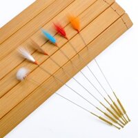 Mới Đĩa Vàng Tay Cầm Rồng Dụng Cụ Chọn Tai Thìa Tai Nướng Tai Móc Nhẫn Mềm Đầu Nấm Lông Gà Lông Vũ Trắng Cần Cẩu Lông Vũ Đơn