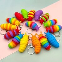 [Mới] Đồ chơi móc khóa Mini Fidget Slug Móc khóa co giãn 3D Con sâu bướm cảm giác Giảm căng thẳng Đồ chơi cầm tay linh hoạt Túi móc khóa Pendents