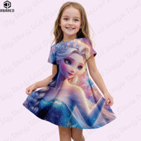 Mới Frozen Elsa Công Chúa Bé Gái Váy Ngắn Quần Áo Bé Gái Quần Áo Trẻ Em Bé Gái 2024 Quần Áo Trẻ Em Sundress Kỳ Lân