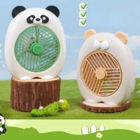 Mới Gấu Trúc Mini Quạt Sạc USB Sinh Viên Văn Phòng Ký Túc Xá Quạt Hoạt Hình Mini Để Bàn Quạt Điện