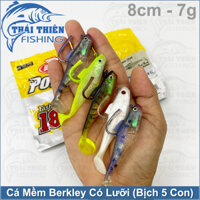 Mồi Giả Cá Mềm Berkley Swim Shad Vỉ 5 Con Dài 8cm Nặng 7g Chuyên Lure Lóc Chẽm Mú Nhồng Măng
