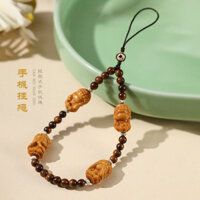 Mới Gỗ Đàn Hương Trung Quốc Bốn Phật Mặt Dây Vuốt Mân Côi Phong Cách Ngắn Chống Sốc Điện Thoại Di Động Dây Buộc Đĩa U Mặt Dây Chuyền Túi Mặt Dây Chuyền Mặt Dây Chuyền20250305