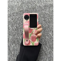 Mới Hàn Quốc Dễ Thương Hoa Tulip Hồng Cổ Tay Ốp lưng OPPO Find N2flip N3Flip N2 flip N3 flip Ốp Lưng Chống Sốc Cho Bé Gái