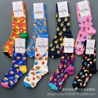 Mới Hạnh Phúc Tất Giữa Ống Bốn Mùa Trái Cây Hạnh Phúc Da Tất Unisex Màu Influencer Hợp Thời Trang Tất Bán Buôn