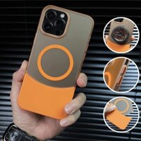 Mới HD PC Mờ Nối Màu Từ Tính Ốp lưng iPhone 16 Pro Max 11 12 13 14 15 Pro Max 14Plus 15Plus Vỏ 2 Trong 1 Có Thể Tháo Rời Nút Kim Loại Bảo Vệ Mặt Sau Acrylic