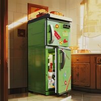 Mới Hoài Cổ Retro Đồ Gia Dụng Khối Xây Dựng Phong Cách Trung Hoa Đài Truyền Hình Đồ Chơi Mô Hình Lắp Ráp