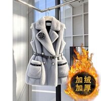 [Mới hôm nay] Áo vest cao cấp kiểu Pháp đẹp độc đáo chất lượng cao, áo khoác không tay lông chồn màu xám mỏng thắt eo cao cấp mùa đông mới cho nữ, đơn giản đi làm phong cách Hàn Quốc sành điệu Instagram