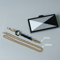 Mới Hợp Thời Trang Nữ Túi Xách Đen Bạc Chắp Vá Acrylic Sequin Tiệc Cưới Prom Túi Dạ Hội Người Phụ Nữ Sang Trọng Hộp Ly Hợp