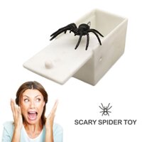 Mới lạ toàn bộ đồ chơi sợ hãi hộp gỗ nhện Thìa Giả Halloween đạo nhện toàn bộ mô phỏng cụ lỗi A3S5