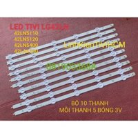 (MỚI) LED TIVI LG 42LN5110 42LN5200 42LN5400 42LA6200 6916L-1509A MỚI 100% BỘ 10 THANH MỖI THANH 5 BÓNG 3V