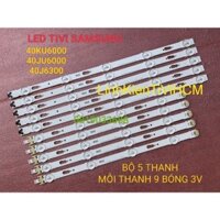 (MỚI) LED TIVI SAMSUNG 40KU6000 40JU6000 40J6300 MỚI 100% ZIN HÃNG BỘ 5 THANH MỖI THANH 9 BÓNG 3V V5DU-400DCA-R1 CB-R1