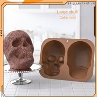 Mới Lớn Đầu Lâu Khuôn Bánh Nướng Thực Phẩm Halloween Đầu Lâu Mô Hình Khung Tự Làm Bánh Khuôn Silicon Bri