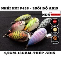 Mồi lure NHÁI HƠI F45s lưỡi độ AR15, mồi giả câu cá lóc 4.5cm-13gam-action Lửng/ Chìm