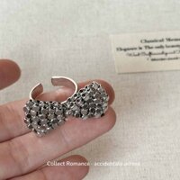 Mới Mạ Điện Nơ Lớn Cá Tính Ins Phong Cách Thiết Kế Nhẫn Hàn Quốc Phóng Đại Châu Âu Và Mỹ Đơn Giản Nhẫn