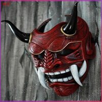 Mới Ma Nhật Bản Hannya Mặt nạ hóa trang Halloween Prajna Mặt nạ nửa mặt Samurai HH