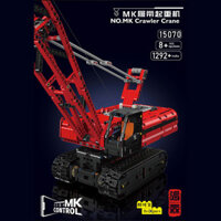 Mới màu đỏ MK cần cẩu bánh xích kỹ thuật loạt chính hãng khối xây dựng đồ chơi mô hình điện