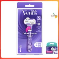 Mới mẻ Bộ dao cạo nữ và 2 đầu dao Gillette Venus Swirl (Deluxe Smooth)(1 cán + 2 dao 5 lưỡ)