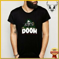 Mới MF Doom Poster Rap Âm Nhạc Hip Hop Ban Nhạc Nam Áo Thun Đen S-3XL