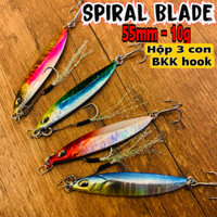 MỒI MICRO JIG HỘP 3 CON. SPIRAL BLADE CÂU CÁ CHẼM, MĂNG, CHÁO. HÀNG CHÍNH HÃNG LƯỠI BKK.