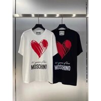 Mới Moschino / Moschino Áo Thun Nữ Tình Yêu Gấu Rời Cổ Tròn Cotton Tay Ngắn In Hình Mùa Hè