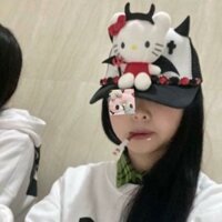 Mới Mũ Lưỡi Trai Hello kitty Đính Đá y2k