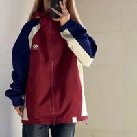 Mới Mỹ Retro Màu Sắc Phù Hợp Với Thể Thao Ngoài Trời Bóng Chày Đồng Phục Có Mũ Trùm Đầu Áo Khoác Nam Nữ