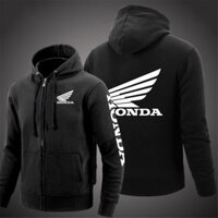 Mới Nam Áo Khoác Honda Xe Cánh In Dây Kéo Áo Khoác Áo Lông Cừu Cardigan Ấm Dây Kéo Áo Khoác Xu Hướng Nam Quần Áo