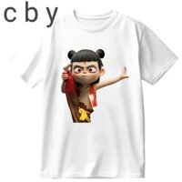 Mới Nezha 2 Ma Thuật Trẻ Em Biển Áo Thun Nam Nữ Quần Áo Cha Mẹ Trẻ Em Quần Áo Nezha Ao Bing Áo Thun