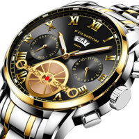 Mới Ngọc Lục Bảo Đồng Hồ Nam Hợp Thời Trang Đồng Hồ Tourbillon Nam Thạch Anh Dây Thép Đa Năng Không Cơ Khí Đồng Hồ