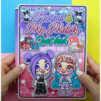 (mới Ngôi nhà búp bê giấy Kuromi vs Melody Quiet Book, búp bê giấy, candyhome paper