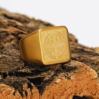 Mới Nhẫn Thép Titan Hình Thánh Giá Phong Cách punk Âu Mỹ Cho Nam